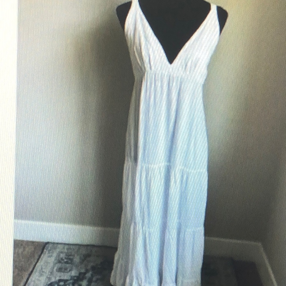 SEASPICE Women's White 100% Peruvian Cotton Sleeveless Tiered Dress Size XL